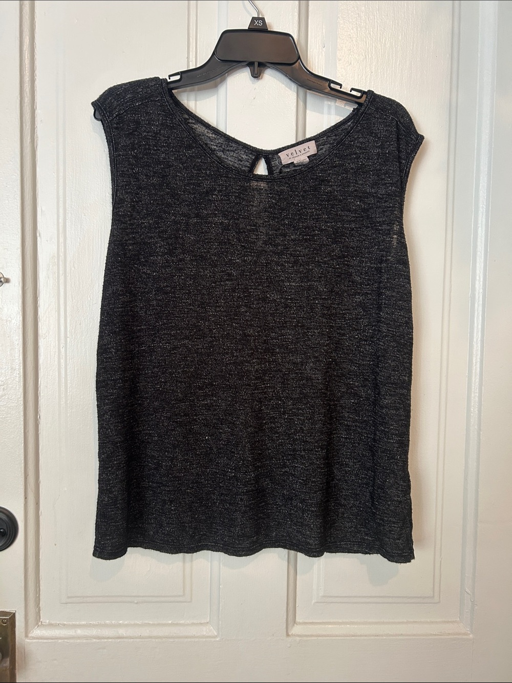Velvet Charcoal Heather Sleeveless Tank Top with Twist Back Cutouts
